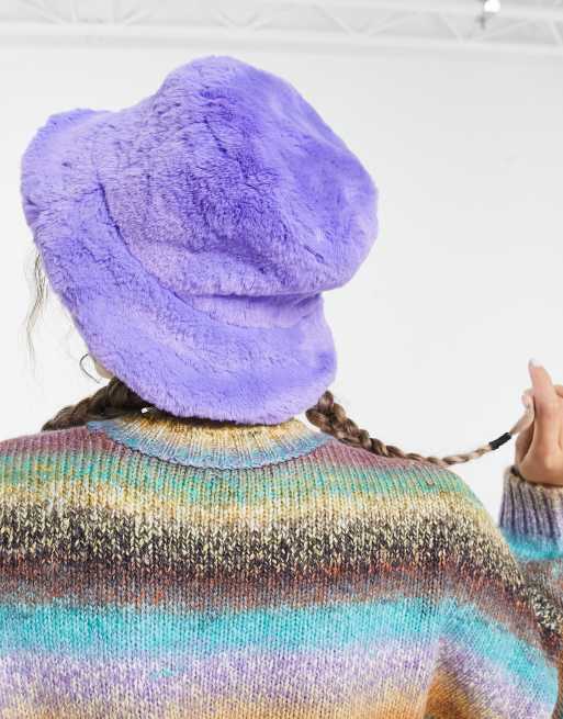 Sombrero de pescador morado de piel sintética de ASOS DESIGN , 2 de 4