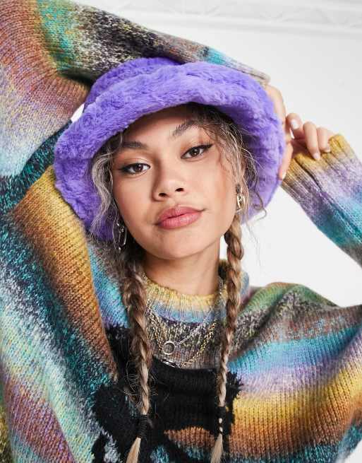 Sombrero de pescador morado de piel sintética de ASOS DESIGN , 4 de 4