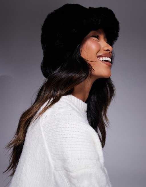Sombrero de pescador negro de piel sintética de ASOS DESIGN, 2 de 3