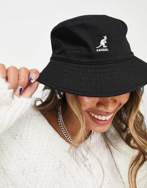 Sombrero de pescador negro descolorido de Kangol