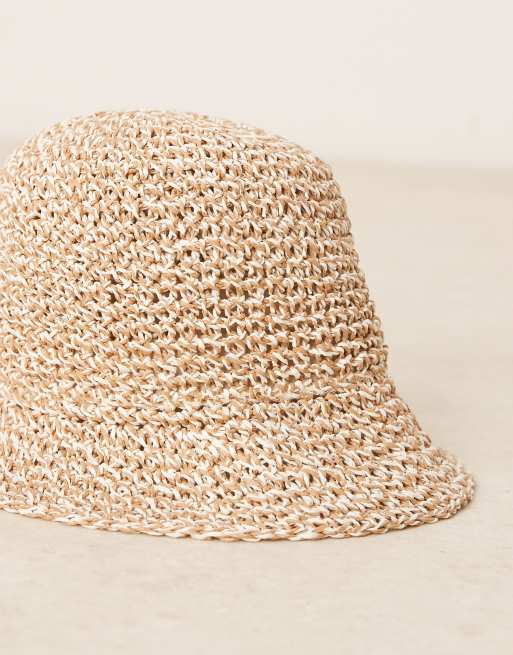 Sombrero de pescador plegable de croché variado de paja de ASOS DESIGN, 2 de 3
