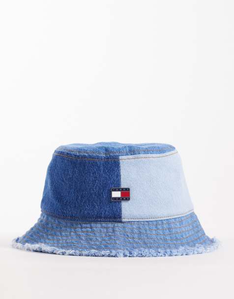 Sombrero de pescador vaquero azul con diseño de patchwork y logo de Tommy Jeans - view 1