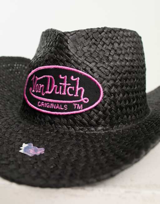 Sombrero de vaquero negro de paja Anna de Von Dutch , 4 de 4