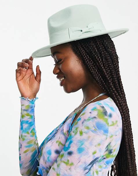 Mujer Accesorios de Sombreros y gorros de Sombrero fedora con talla ajustable ASOS de Fieltro de color Gris 