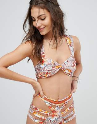 Somedays Lovin Sun Drenched Bandeau Bikini Top-Multi