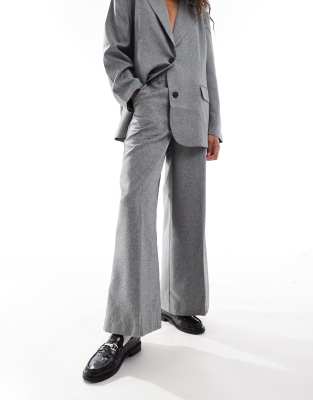 Something New - Corpcore - Elegante Oversize-Hose in Grau mit langem Bein, Kombiteil