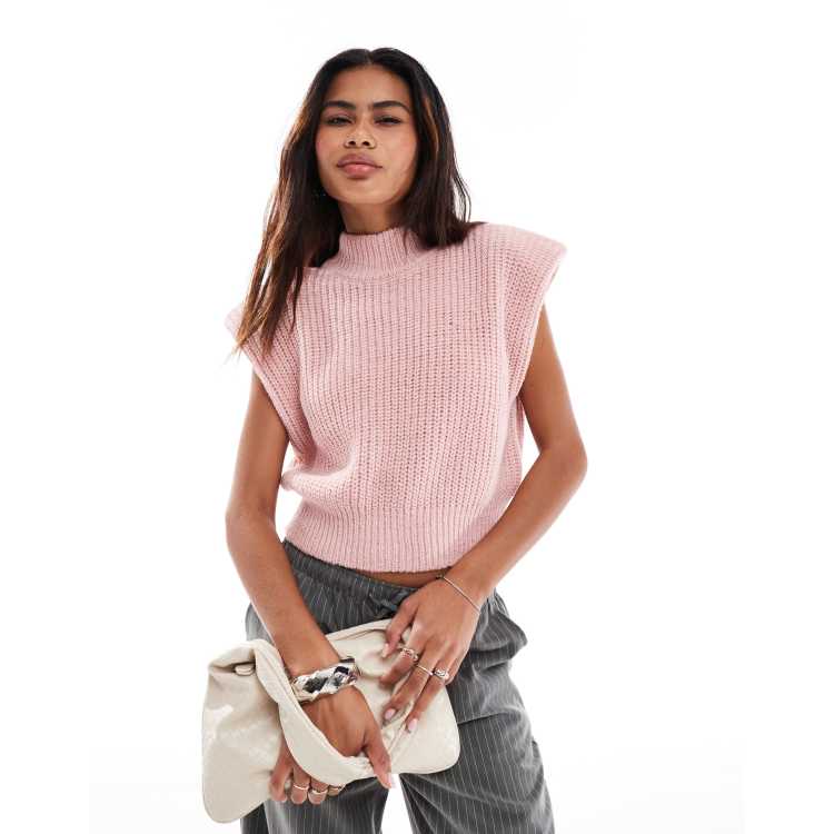 Maglia con spalline imbottite top