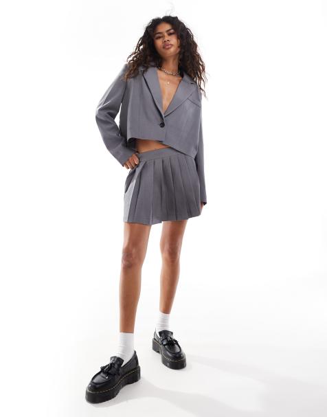 Something New - Corpcore - Mini-jupe plissée d'ensemble - Gris - view 1