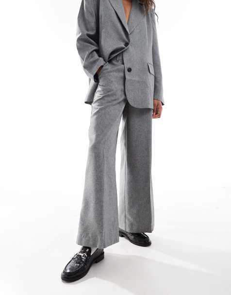 Something New - Corpcore - Pantaloni sartoriali oversize taglio lungo grigi in coordinato - view 1