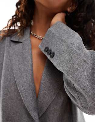 Something New Corpcore tailored oversized blazer co-ord in grey