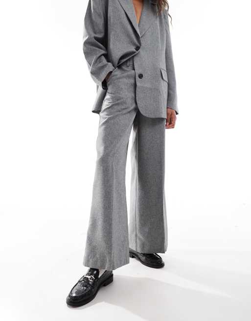 Something New Corpcore tailored oversized long leg pants in grey (part of a set)