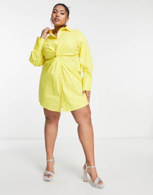 Bright yellow t store shirt dress