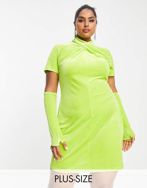 Neon velvet outlet dress