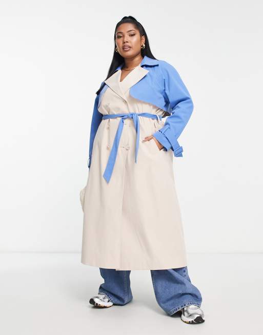 Something New Curve X Madeleine Pedersen colour block mix trench