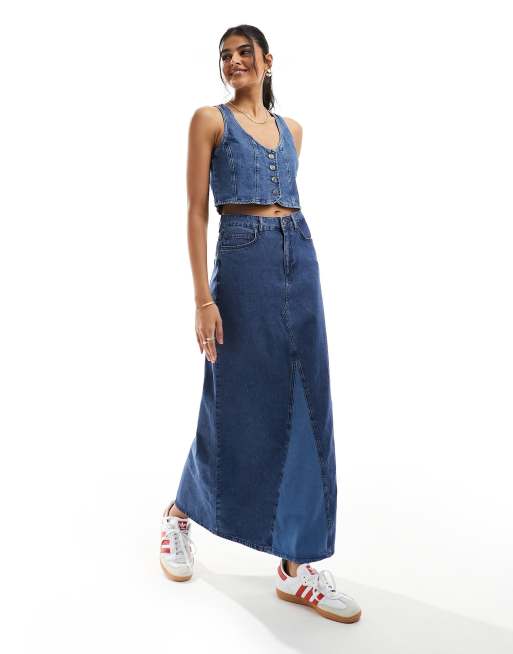 Blue jeans dress on sale skirt