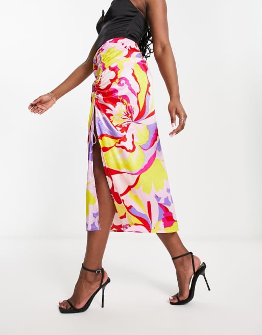 Hammered satin midi skirt sale