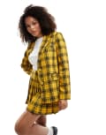 [Something New] Something New iconic Clueless tailored blazer in yellow check (part of a set) 36 Yellow check