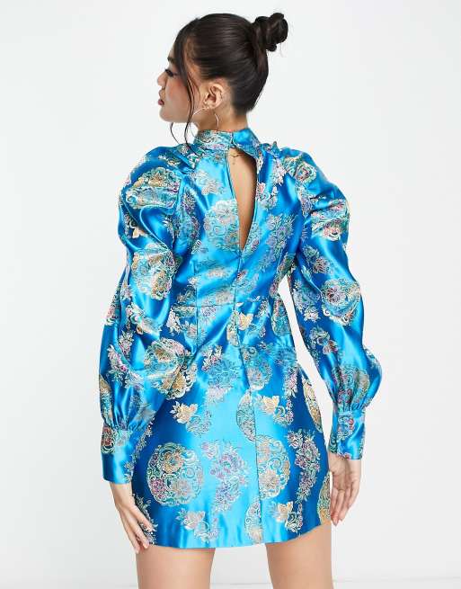 Multi oriental jacquard printed hotsell blazer dress