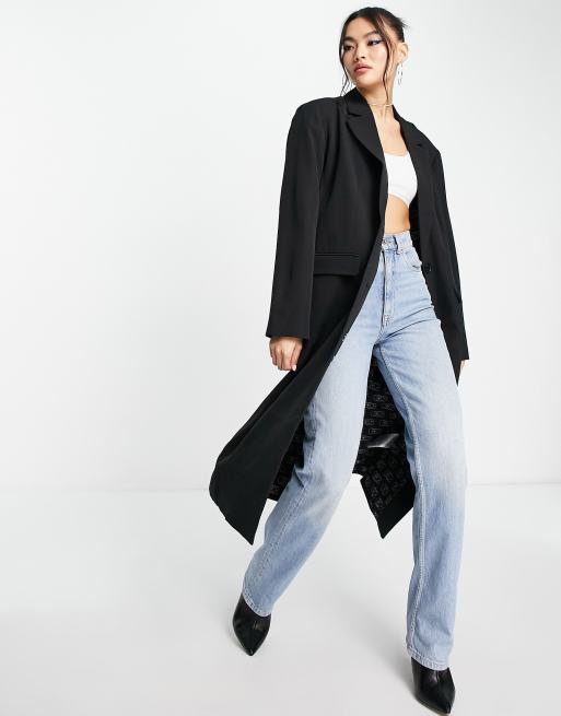 Maxi store blazer coat