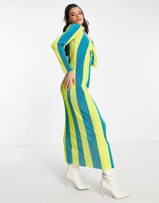 Blue and yellow outlet women's dress