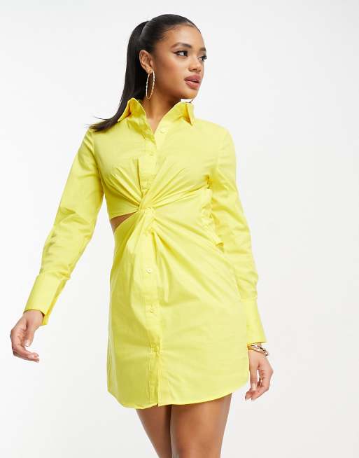 Something New Robe chemise d coupes Jaune vif