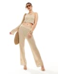 [Something New] Something New x Cenit Nadir fine crochet pants in beige (part of a set)-Neutral L BEIGE