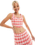 [Something New] Something New x Chloe Frater corset top in red check (part of a set) XL Salsa