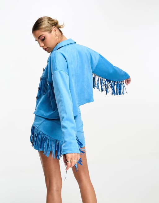 Blue tassel jacket best sale