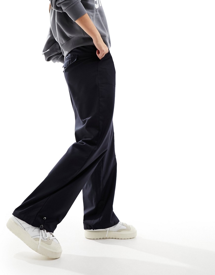Something New X GORPECORE SQUAD buckle front cargo trousers in navy