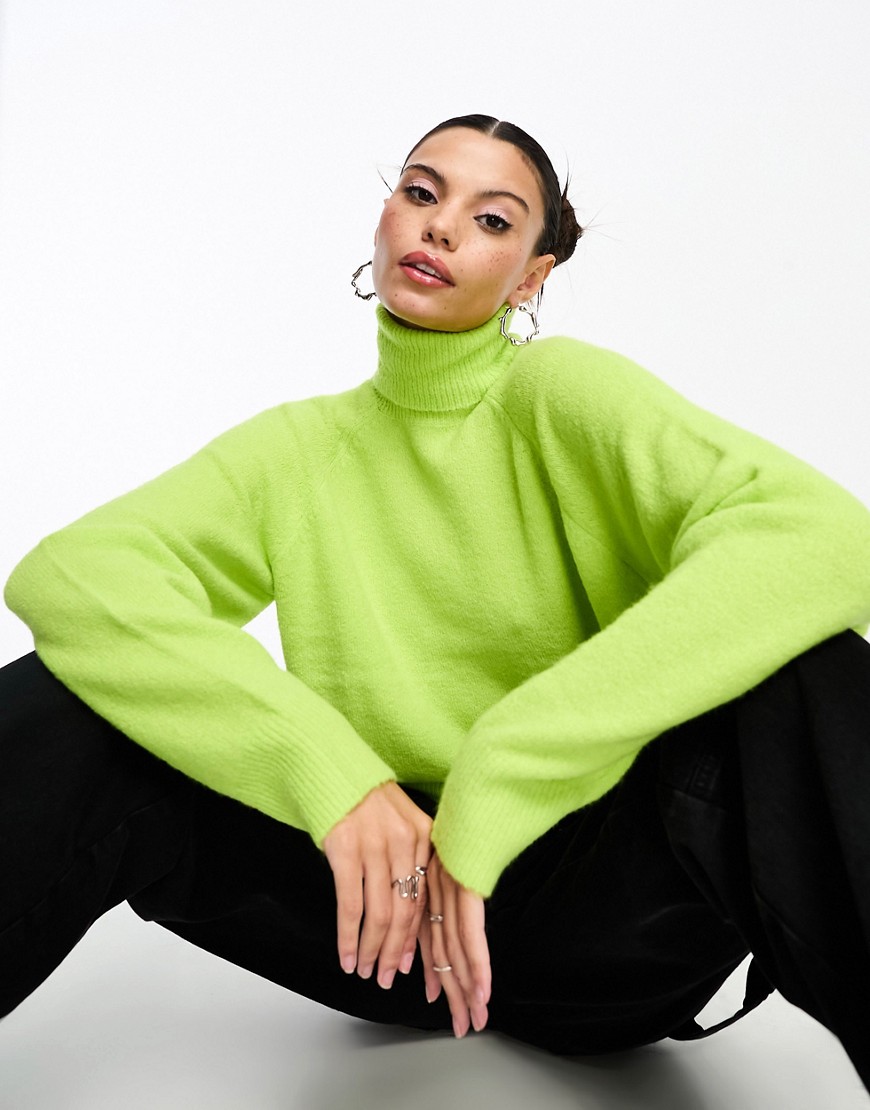 Something New x Lame. Cobain high neck knitted jumper in acidic lime green