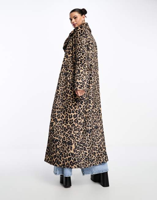 Leopard maxi outlet coat