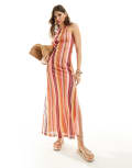 [Something New] Something New x Larissa Marielle Wehr crochet racer back maxi dress in multi XL Burnt ochre