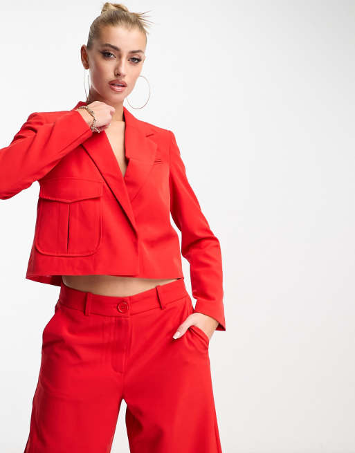 geschnittener Rot, – Kurz Blazer ASOS Madeleine | New Something x Kombiteil in Pedersen