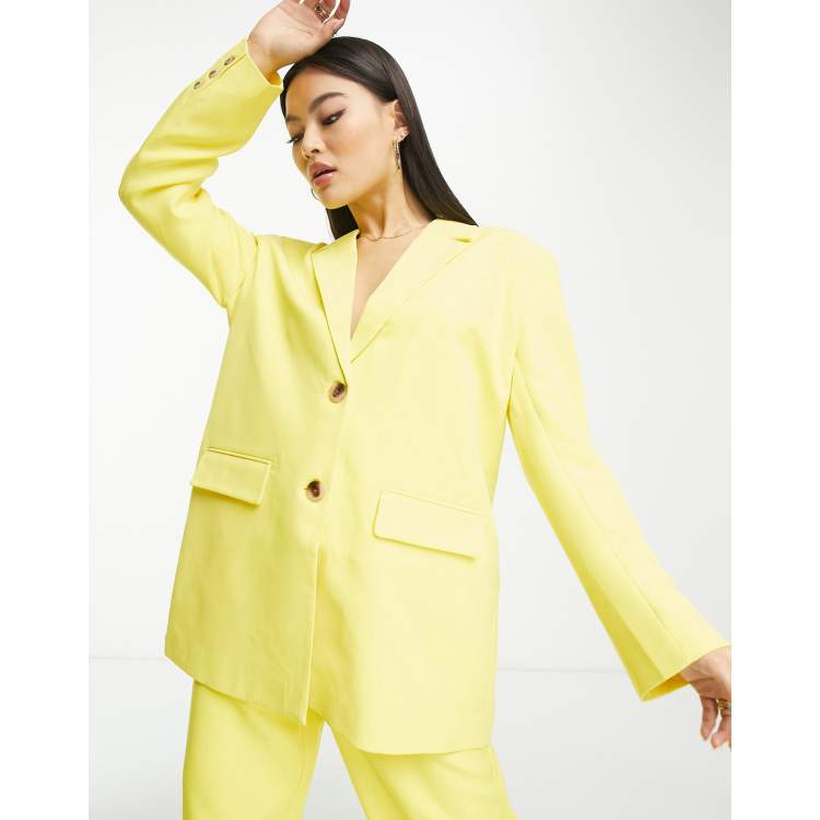 Stradivarius yellow clearance blazer