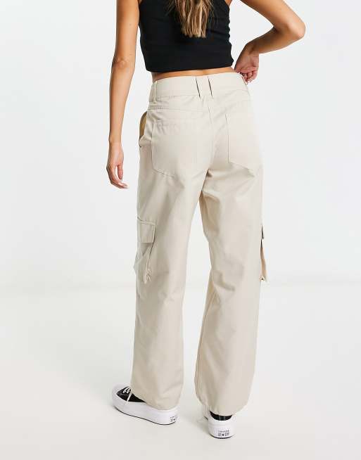 Cream store cargo trousers