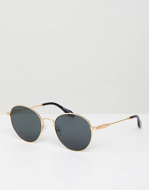 Sonix – Ace – Runde Sonnenbrille in Gold & Schwarz