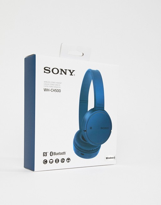 Sony WHCH500 wireless headphones in blue