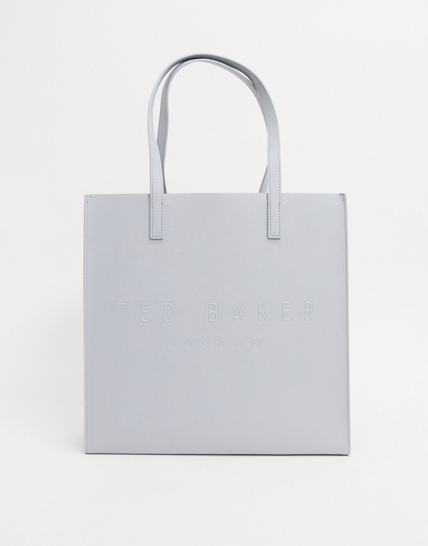 soocon taske i crosshatch med stort ikon fra ted baker-grå