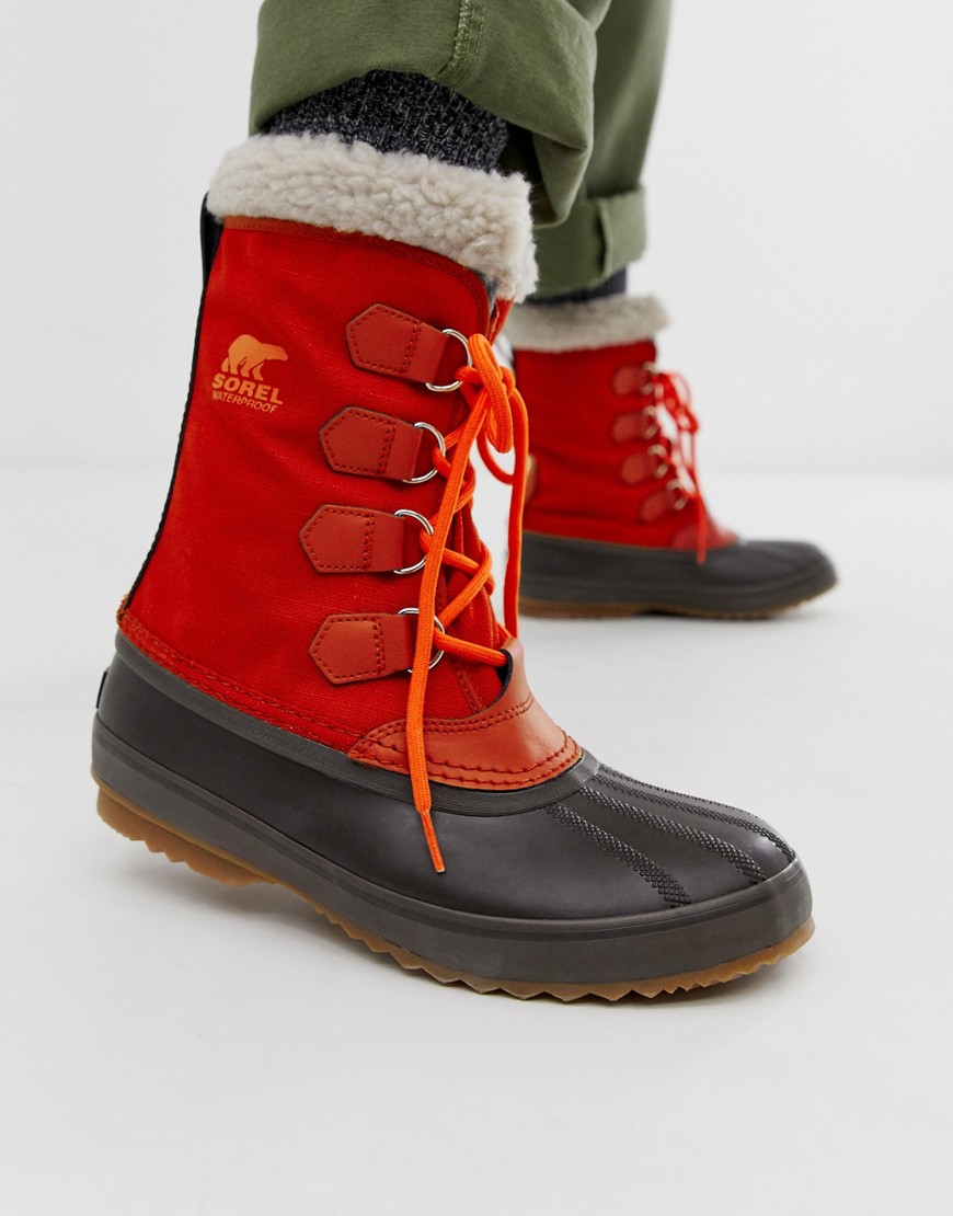 Sorel - 1964 pac - Stivali da inverno rossi in nylon-Rosso