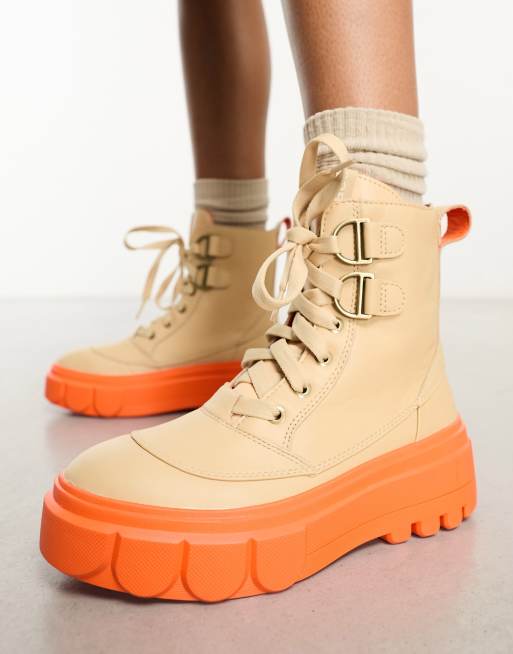 Rubber lace up outlet boots