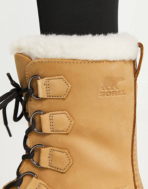 Sorel Caribou waterproof boots with removable inner boot in buff
