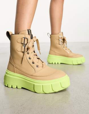 Sorel Caribou Leather Lace-up Boots In Brown