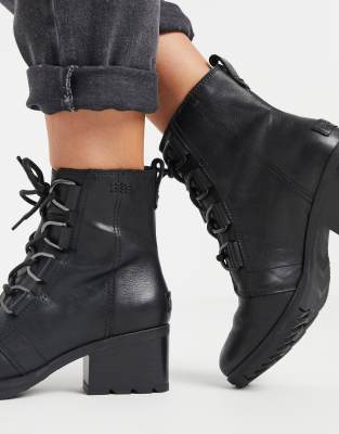 sorel black lace up boots