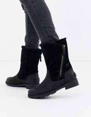 sorel emelie foldover boot black