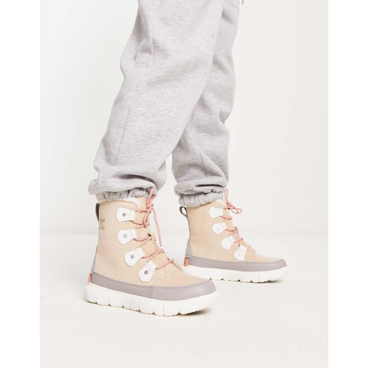 Sorel Explorer II Joan faux fur lining boots in sand ASOS