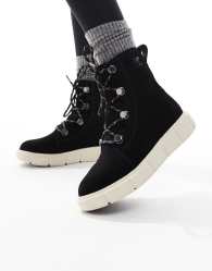 Sorel Explorer III Joan hiking boots in black and off white