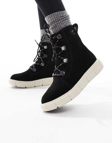 Sorel – Explorer III Joan – Wanderschuhe in Schwarz und Wollweiß - view 1