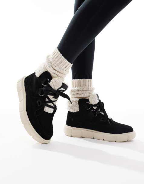 Sorel – Explorer III NW – Wanderschuhe zum Schnüren in Schwarz und Cremeweiß - view 1