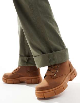 Sorel - Explorer STRT - Schnürstiefel aus Leder in Samtbraun mit Gummisohle-Brown