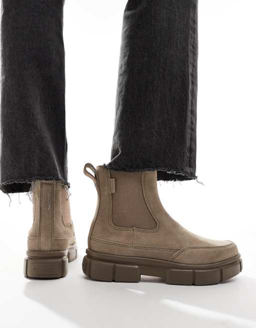 Sorel - Explorer STRT - Taupe og sandfarvede Chelsea-støvler i ruskind, 4 af 4